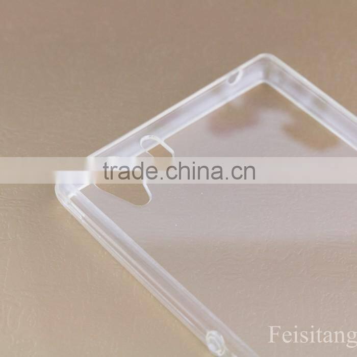 Ultra-thin transparent phone case For SONY z3 tpu+pc