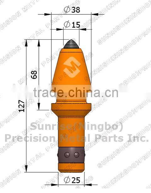 U40HD 22mm Conical cutting tools piling drill bit auger boring kennametal teeth trencher round shank auger cutter pick