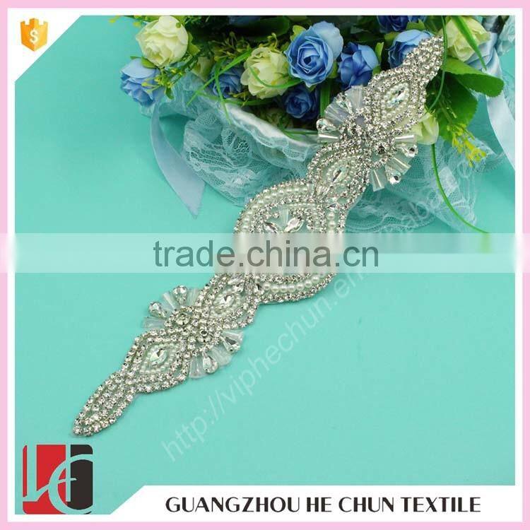 HC-3444 Hechun Hot Fix Crystal Applique Patch for Banquet Dresses