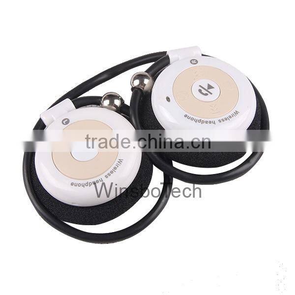 2014 New hot ear hook bluetooth headsets,necklace bluetooth stereo headset,stereo wireless bluetooth headphones for both ears