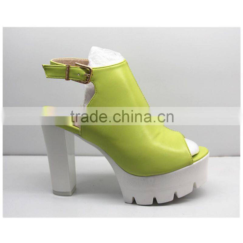 Women Dress Shoes Slip on Chunky Heel Sandals for Lady