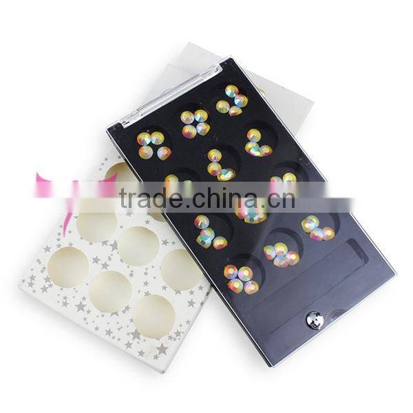 AB yellow color nail rhinestone,bling nail rhinestones decoration box