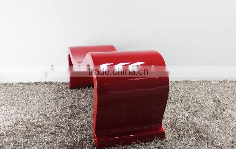 glass tea table design in fiberglass