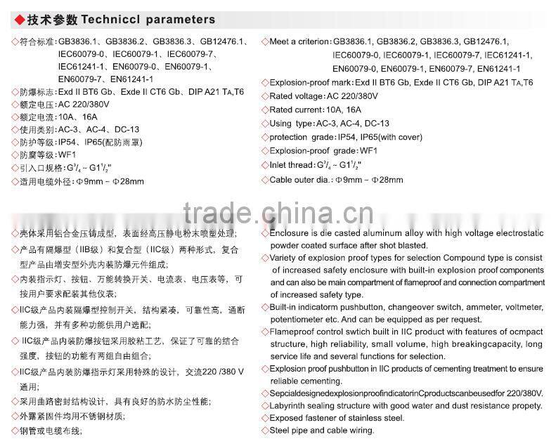 Explosion proof control box IP65 best selling