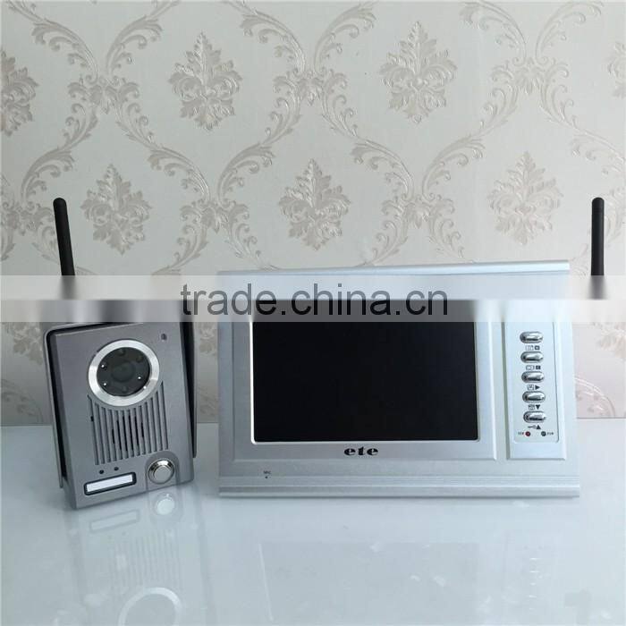 7 inch China manufacturer COMS video recording and photo taking Wireless video door phone wireless door bell hidden camera