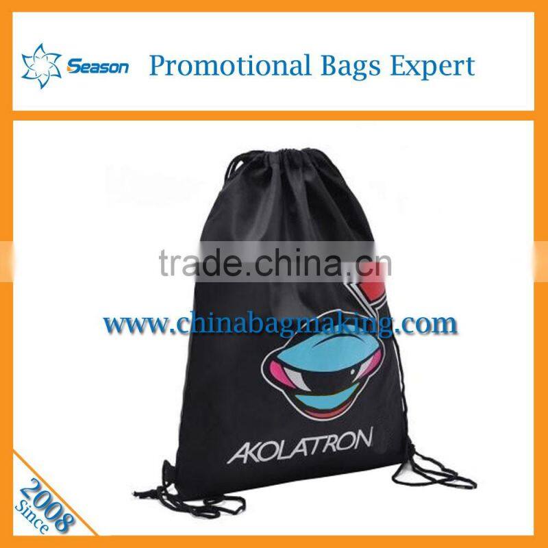 Nylon polyester drawstring bag custom logo printed backpack drawstring