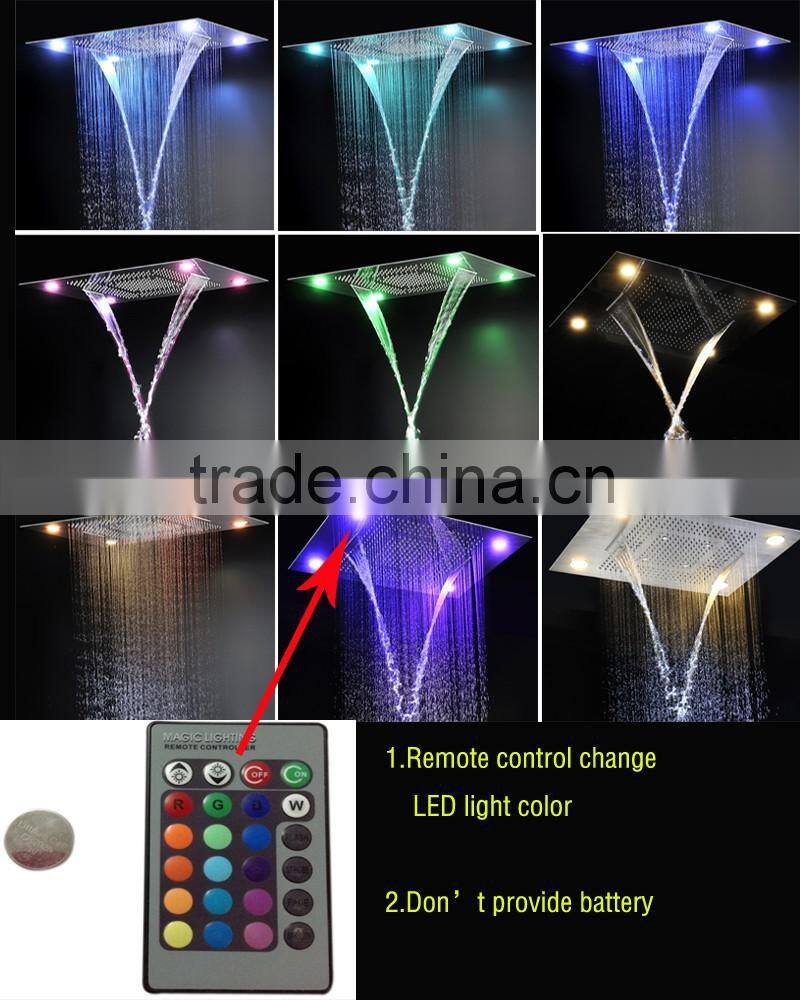 Wholesale modern LED ceiling shower set rainfall waterfall shower head hot cold high flow bath shower mixer bathroom accessories