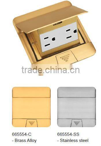 Square pop-up raised electrical outlets floor box