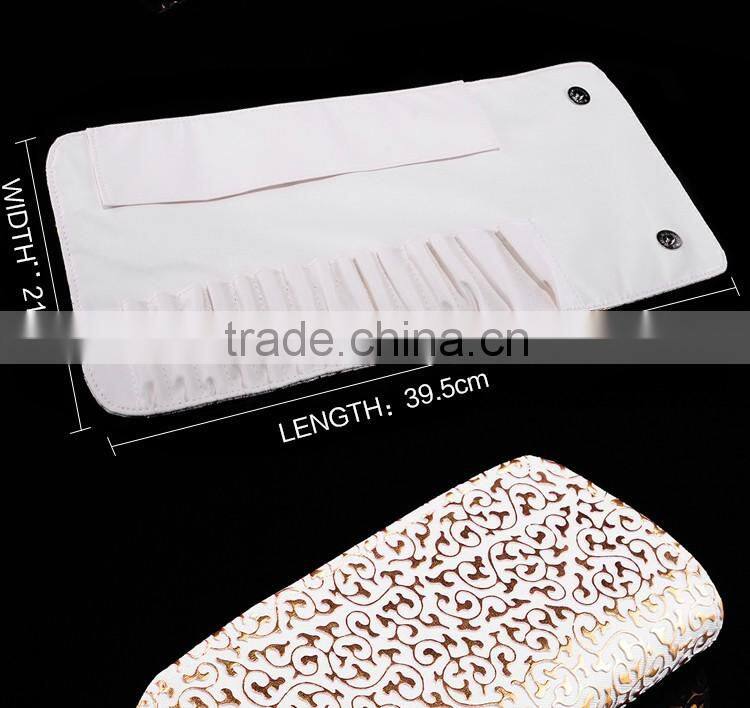 Gold Double Layer PU Leather Makeup Case