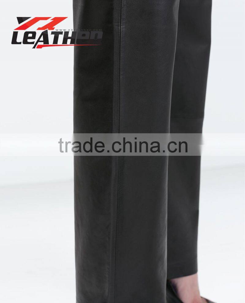 women bell bottom leather pants casual leather pants