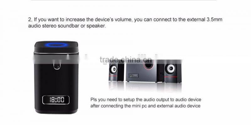 Cloudnetgo Mini PC TV Box Intel Z8300 CherryTrail Quad Core 2GB RAM 32GB ROM compute Box Win 10 OS with Camera