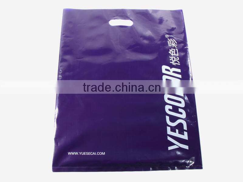 retail pe ,po plastic die cut bag manufacturers in China/pe plastic shopping bag