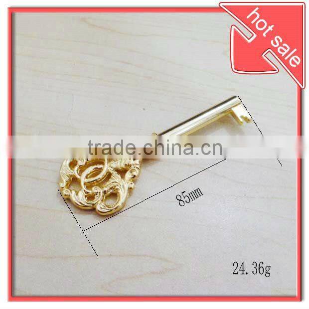 golden metal key for bag small fitting,handbag decorative key fitting ,bag accessory