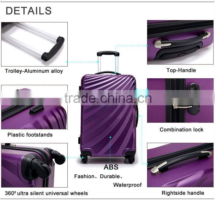 2016 Cabin Colorful ABS trolley bag, Hardshell luggage cases ,Fashion Girl travel luggage