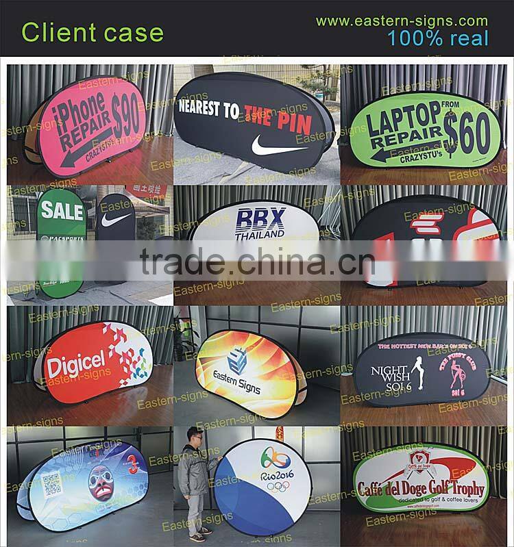 Portable Peach Skin Fabric Custom Advertising Pop Out Banner