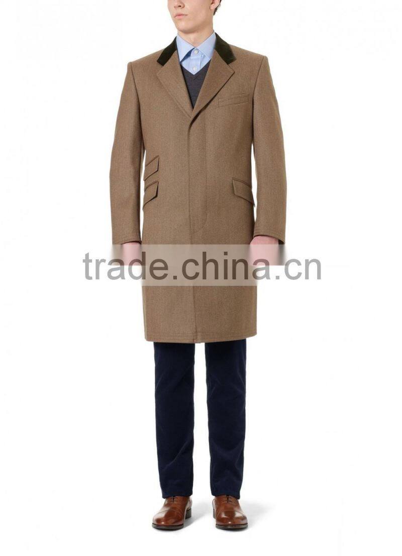 2014 new style 100% cashmere classic camel tailor made coat