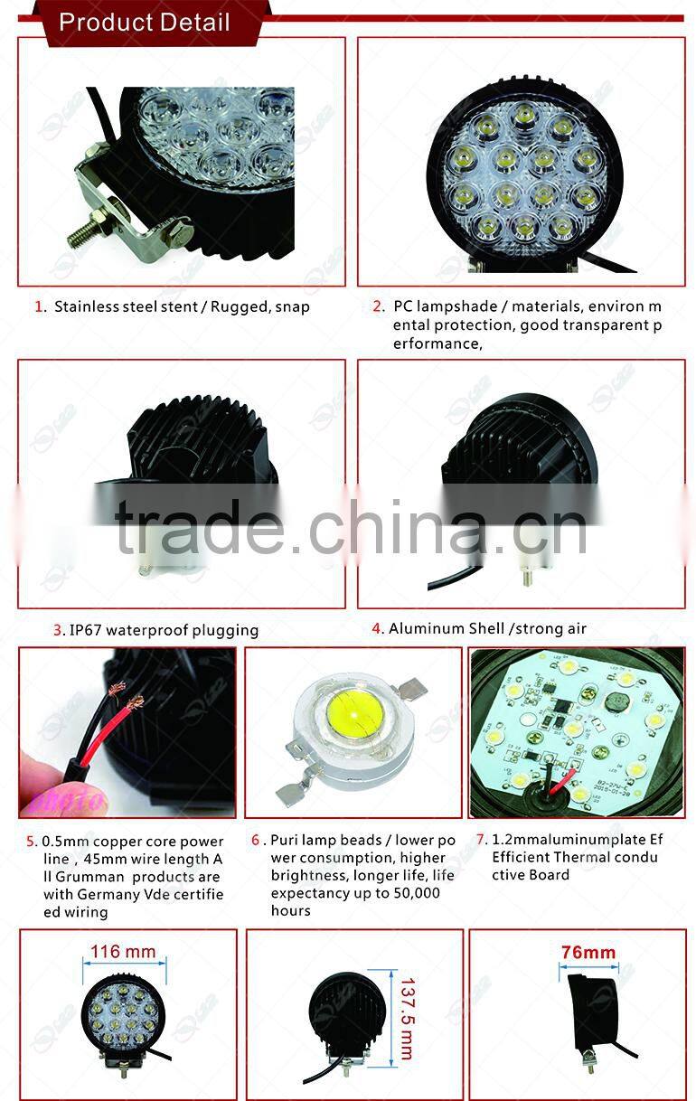 super bright 3080lum led 42w working lamps,programmable car wheel light