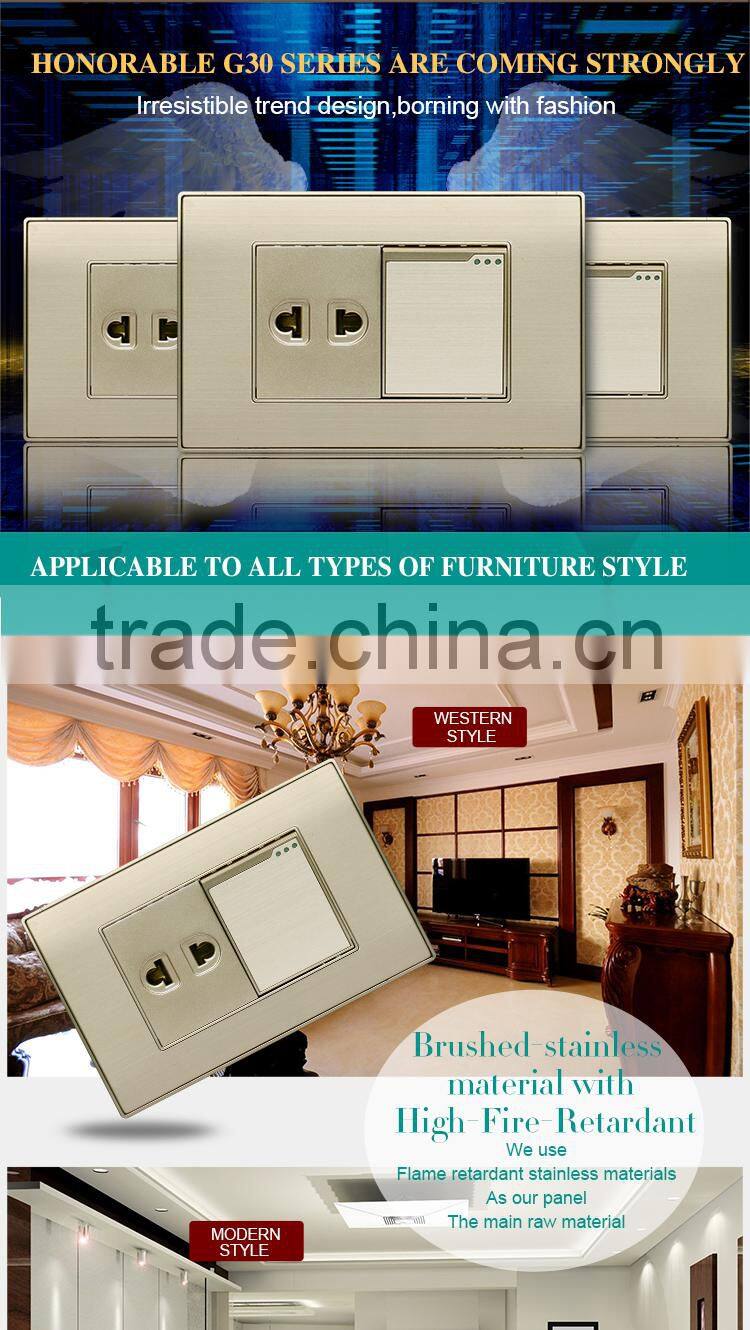 wall mount power electrical 1 gang 2 pin multi switch socket outlet and plug