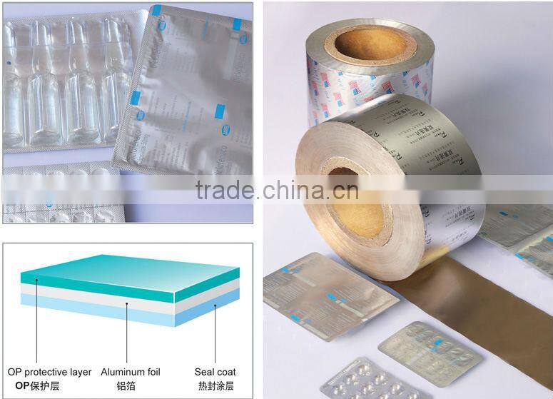 Industrial aluminum foil roll PTP aluminum foil for medical packing in China