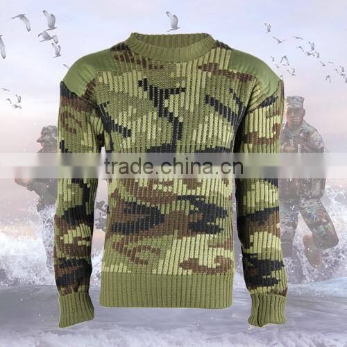 British woodland Wool/Acrylic Mens Military Pullover Sweater for army
