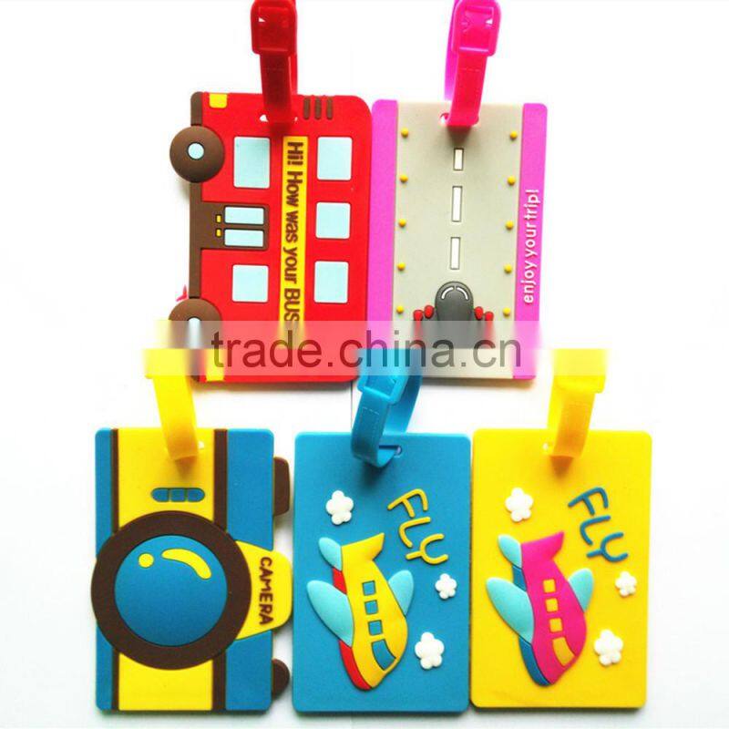 Custom promotional gifts cute airplane shaped soft pvc luggage tag