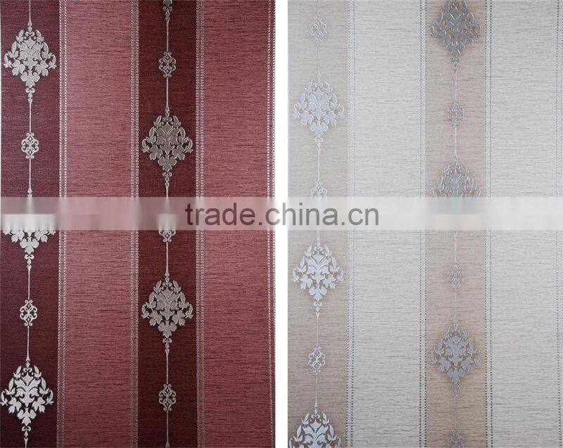 decoration materials embossed effect pvc wallpaper
