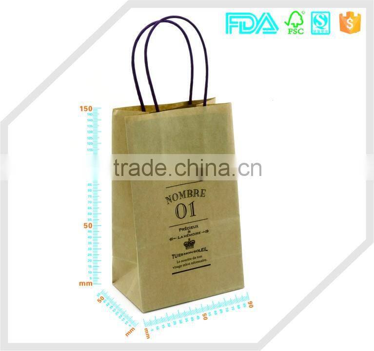 Tear resistant paper bag luxury paper shopping bag kraft bag With Your Own Logo