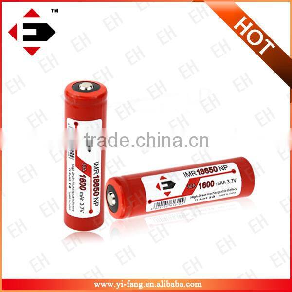 EFAN vapor batteries IMR18650 LiMn 18650 30A 1600MAH big mods power battery with button top battery price