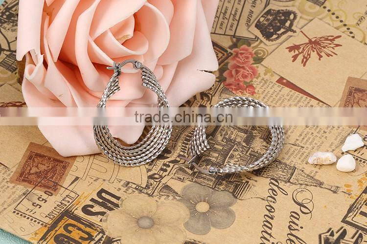 Special shape classical style high imitation silver stainless steel hoop earrings for women