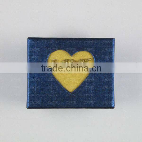 Lovely Dark Blue Christmas Gift Heart Ring Box Wholesale ZTPB-0020