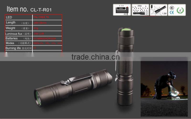 18650 LI-ion battery rechargeable led flashlight