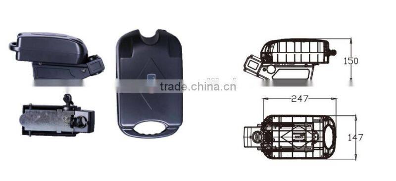 Li-ion Battery Pack 36V 8Ah Frog Style Battery For E-bike