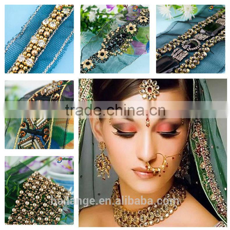 Pop top 2016 China wholesale new fashion beaded lace for garment