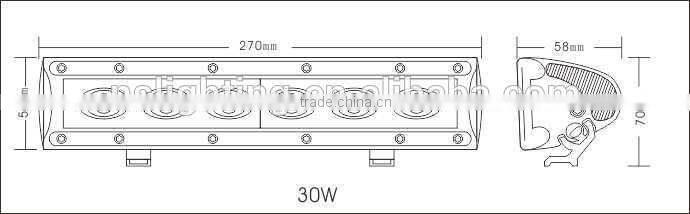 10inch 30W C REE car LED light bar off road LED work light