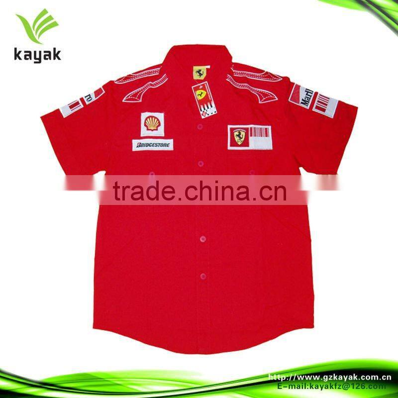 Red long sleeve motorbike racing suits/racing crew shirts