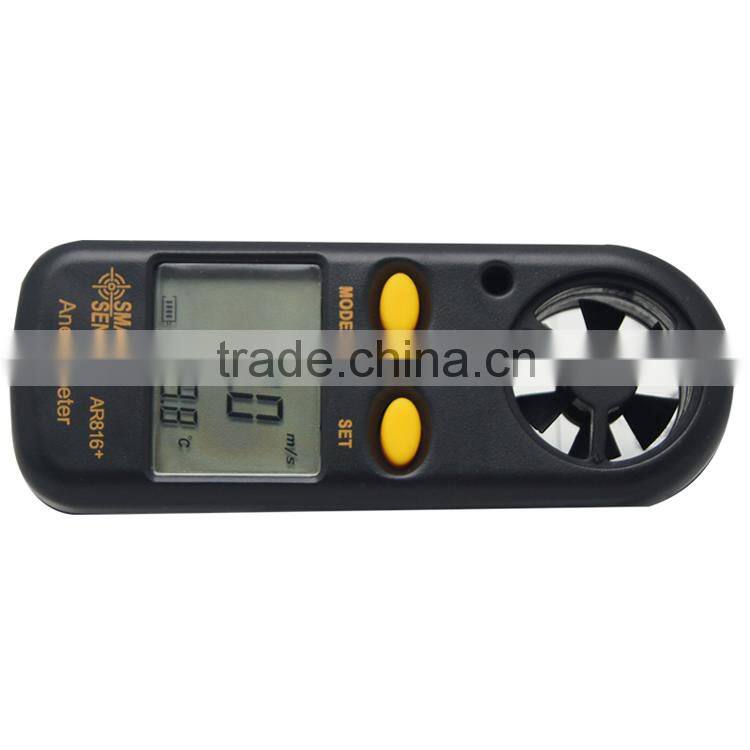AR816+ Mini Anenometer Digital Vane Wind Speed Meter With Temperature Sensor