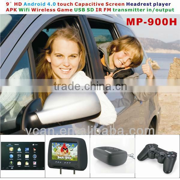 9 inch motorized lcd car monitor Android 4.0 Headrest Car lcd monitor Support WIFI/3G