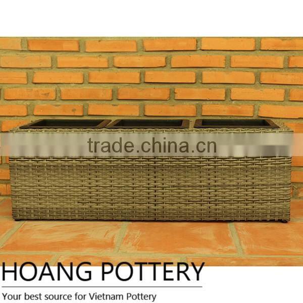 Resin Wicker Planters - Rectangle Wicker Trough