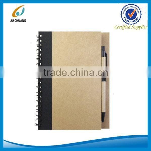 kraft paper cover notebook good for school with recycled pen