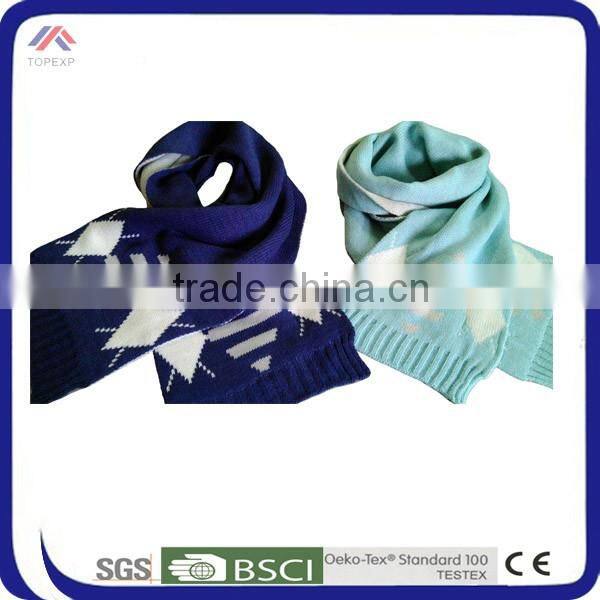 Girls Knitted Scarf Printed Short Scarf