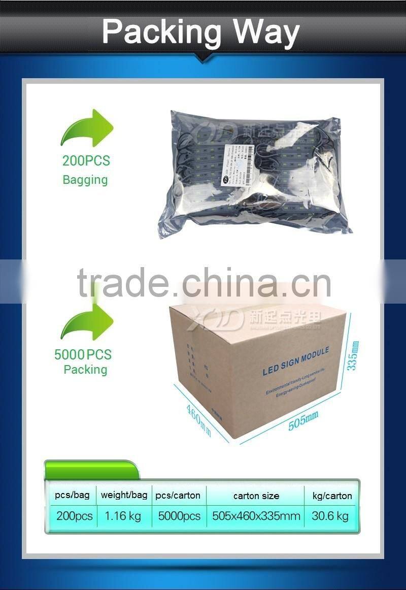 XQD cheapest LED module Epistar smd 5730 5630 leds 3Pcs Led 0.72W led module pixel lights single RGB color