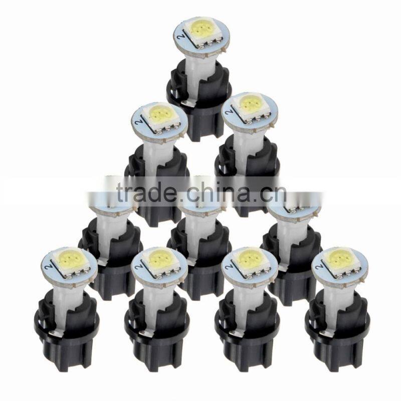 10 DC 12V 0.2W T5 LED 5050SMD Instrument Panel Dash Light Bulb White Holder