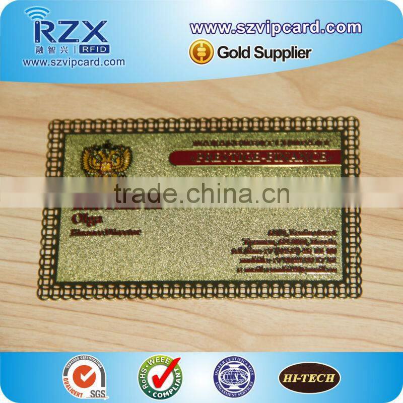 High quality metallic business card with customer design