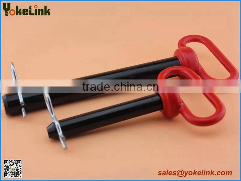Red handle forged hitch pin with R clip