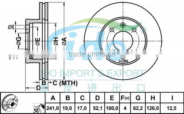 auto parts brake disc for HYUNDAI ACCENT II 5171225061/51712-25061