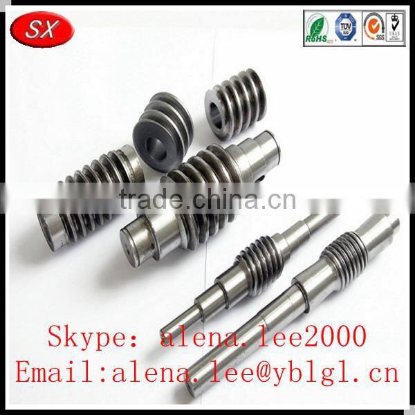 Customized brass/bronze/stainless steel long worm gear shafts,helical gear shaft,transmission gear and shaft