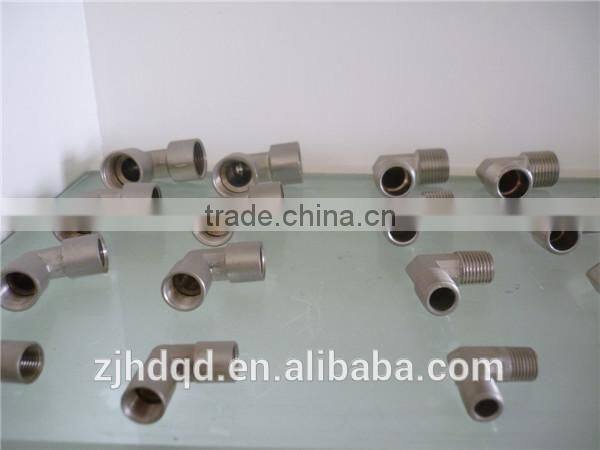 L-type connector male thread , forged brass connector , NPT BSP thread .