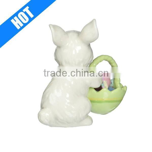 bunny with Easter basket figurine