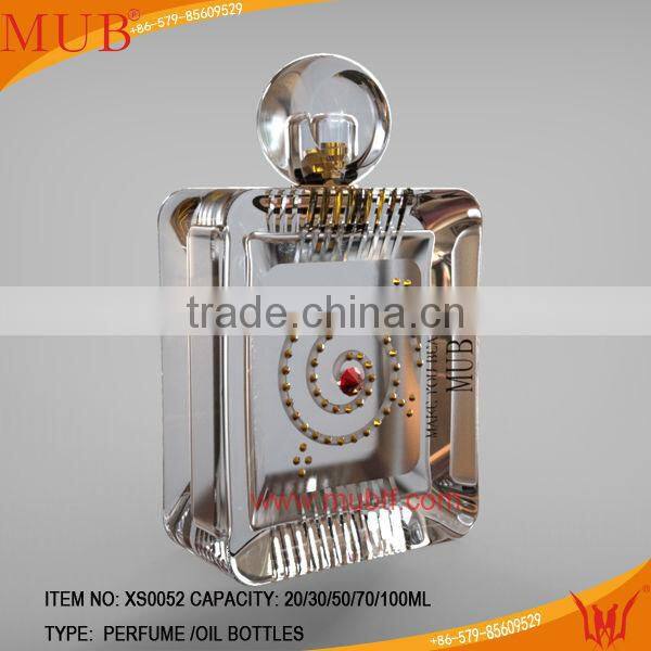 20/30ml unique shaped glass bottles,square glass bottle