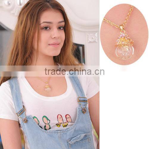 Crochet shaped Perfume bottle jewelry Necklace for women wholesale